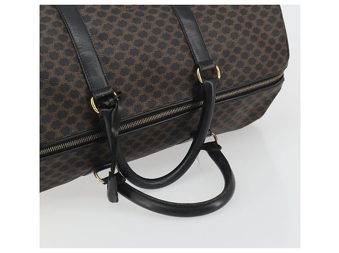 Céline Borsa Boston in tela Macadam CELINE in pelle PVC nera e oro Auth bs36619A Nero D'oro - vista 7