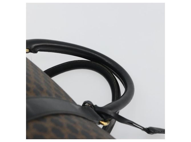 Céline Borsa Boston in tela Macadam CELINE in pelle PVC nera e oro Auth bs36619A Nero D'oro - vista 8