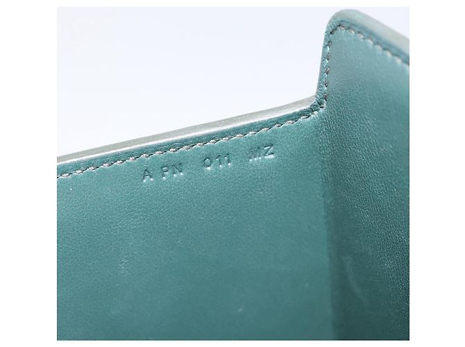 Hermès Borsa a mano HERMES Synetique Chevre in pelle verde argento Auth ka5671SAM - vista 11