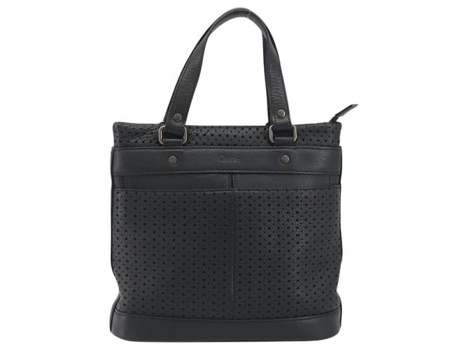 Chloé Borsa a mano Chloe in pelle nera Auth 195646A Nero - vista 13