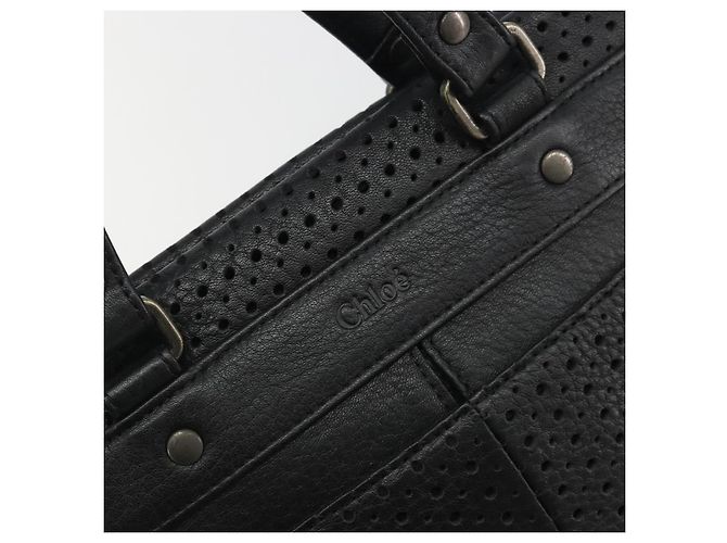 Chloé Borsa a mano Chloe in pelle nera Auth 195646A Nero - vista 17