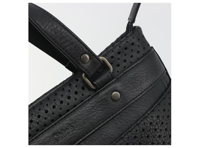 Chloé Borsa a mano Chloe in pelle nera Auth 195646A Nero - vista 18
