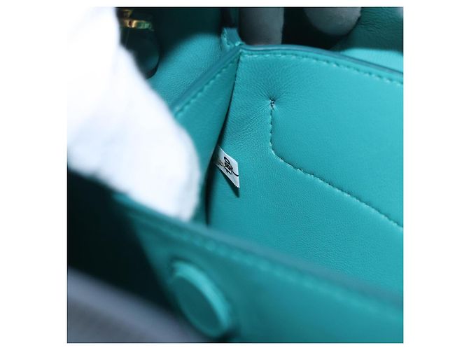 PRADA Handtasche Saffiano 2-Wege Hellblau Goldton Auth 195344M - Ansicht 10