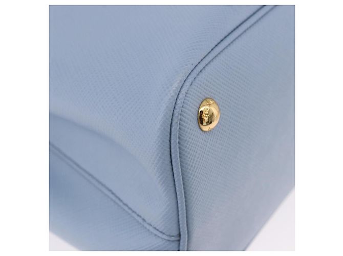 PRADA Handtasche Saffiano 2-Wege Hellblau Goldton Auth 195344M - Ansicht 16