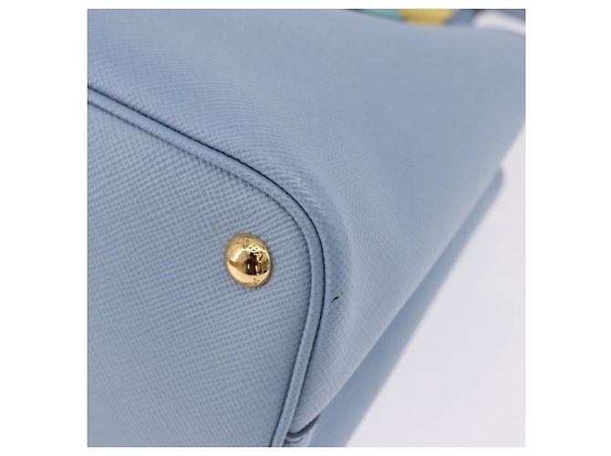 PRADA Handtasche Saffiano 2-Wege Hellblau Goldton Auth 195344M - Ansicht 19