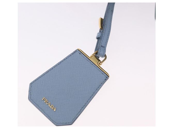 PRADA Handtasche Saffiano 2-Wege Hellblau Goldton Auth 195344M - Ansicht 20