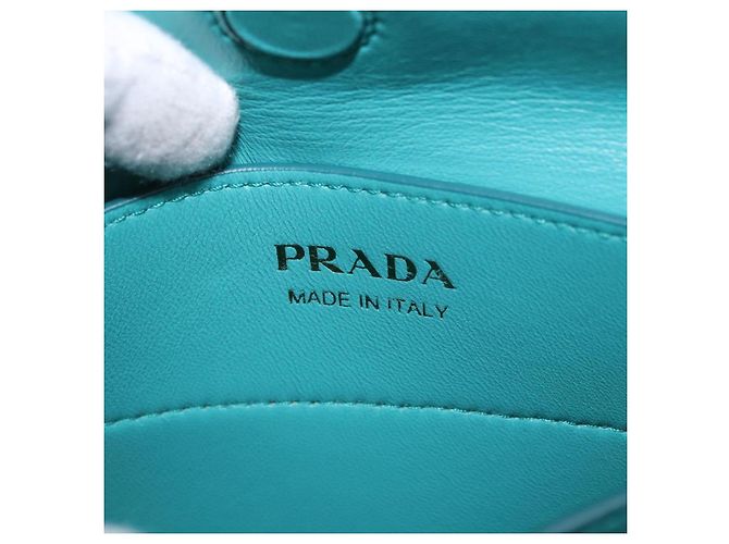 PRADA Handtasche Saffiano 2-Wege Hellblau Goldton Auth 195344M - Ansicht 28