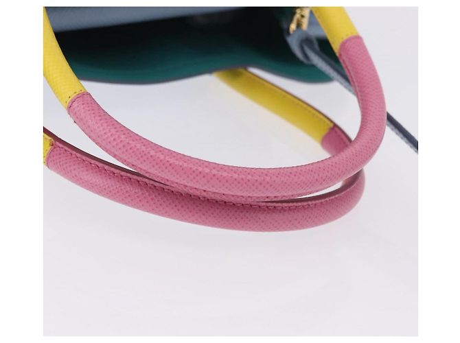 PRADA Handtasche Saffiano 2-Wege Hellblau Goldton Auth 195344M - Ansicht 7