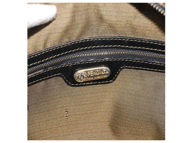 Borsa a mano FENDI Zucca Canvas Marrone Nero Auth 196063 - vista 17