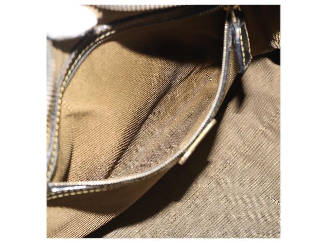 Borsa a mano FENDI Zucca Canvas Marrone Nero Auth 196063 - vista 21