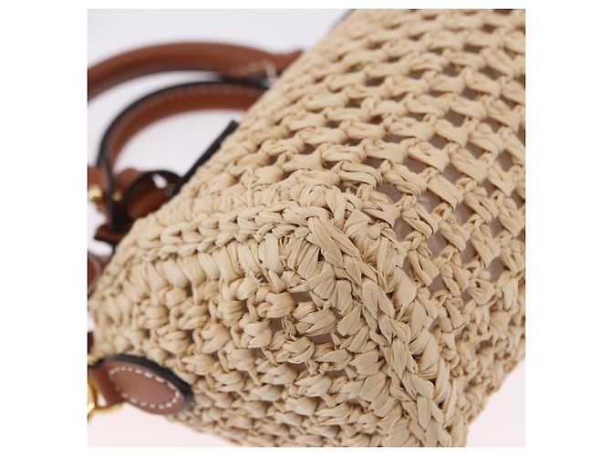 LOUIS VUITTON Nano Speedy Borsa a Mano Raffia 2way Beige Oro M83525 LV Auth 195336SAM - vista 15