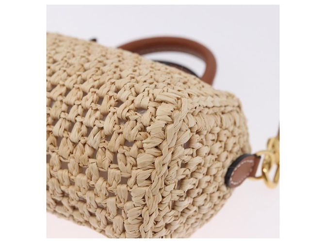 LOUIS VUITTON Nano Speedy Borsa a Mano Raffia 2way Beige Oro M83525 LV Auth 195336SAM - vista 16