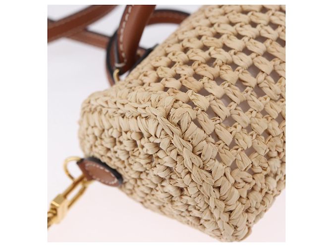 LOUIS VUITTON Nano Speedy Borsa a Mano Raffia 2way Beige Oro M83525 LV Auth 195336SAM - vista 17