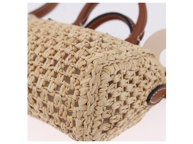 LOUIS VUITTON Nano Speedy Borsa a Mano Raffia 2way Beige Oro M83525 LV Auth 195336SAM - vista 18
