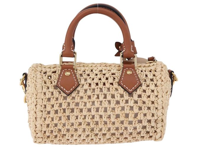 LOUIS VUITTON Nano Speedy Borsa a Mano Raffia 2way Beige Oro M83525 LV Auth 195336SAM - vista 2