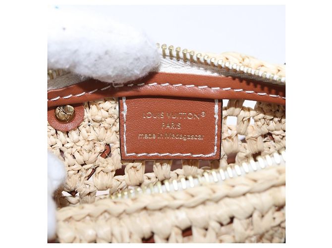 LOUIS VUITTON Nano Speedy Borsa a Mano Raffia 2way Beige Oro M83525 LV Auth 195336SAM - vista 21