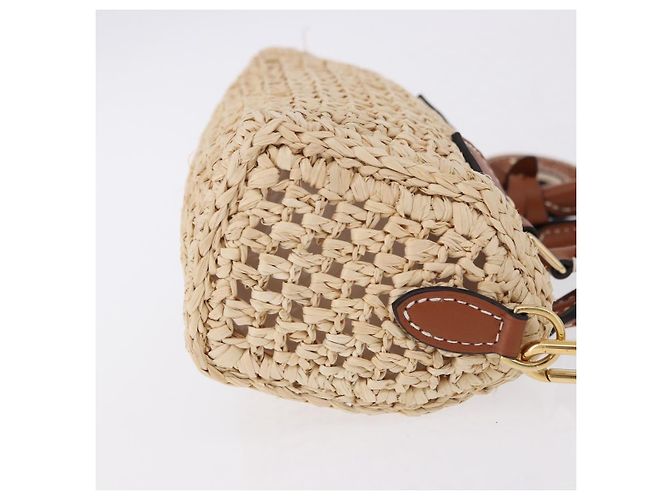 LOUIS VUITTON Nano Speedy Borsa a Mano Raffia 2way Beige Oro M83525 LV Auth 195336SAM - vista 3