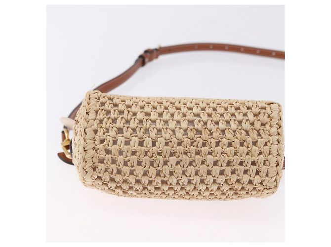 LOUIS VUITTON Nano Speedy Borsa a Mano Raffia 2way Beige Oro M83525 LV Auth 195336SAM - vista 5