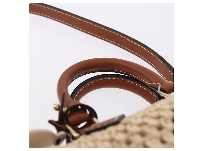 LOUIS VUITTON Nano Speedy Borsa a Mano Raffia 2way Beige Oro M83525 LV Auth 195336SAM - vista 8