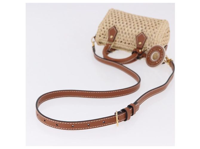 LOUIS VUITTON Nano Speedy Borsa a Mano Raffia 2way Beige Oro M83525 LV Auth 195336SAM - vista 9