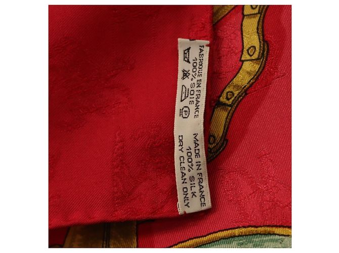 Hermès Foulard HERMES Carre90 Seta Rosso Auth 195639 - vista 13