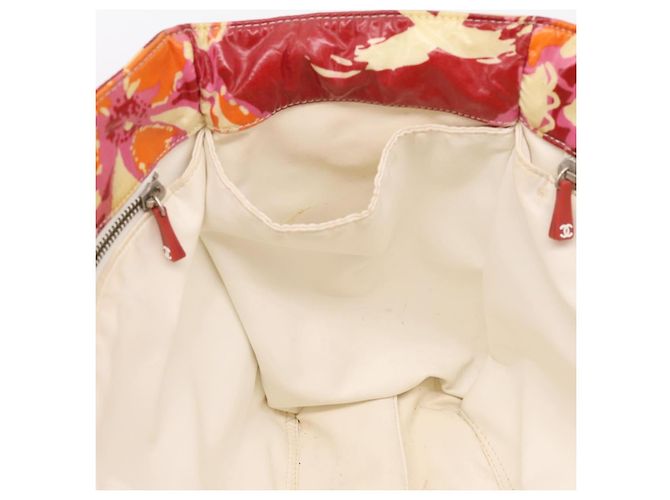 CHANEL Borsa Tote Alta Estate PVC Tela Rossa CC Auth 196247 Rosso - vista 19