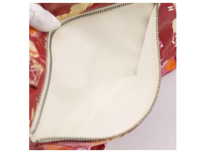 CHANEL Borsa Tote Alta Estate PVC Tela Rossa CC Auth 196247 Rosso - vista 23
