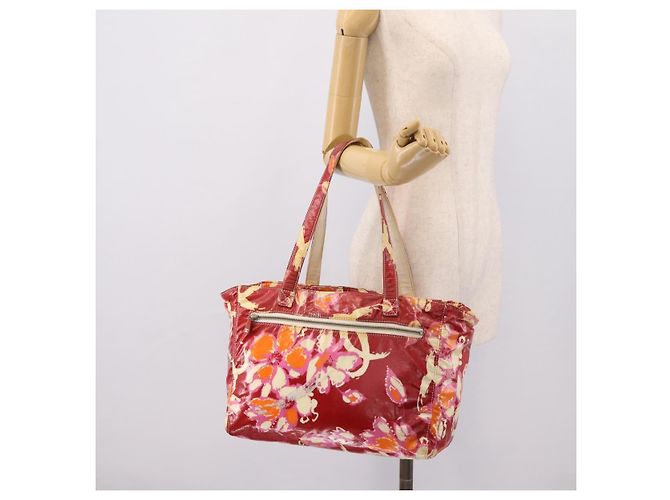 CHANEL Borsa Tote Alta Estate PVC Tela Rossa CC Auth 196247 Rosso - vista 24