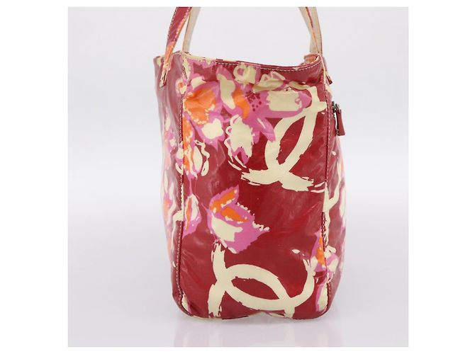 CHANEL Borsa Tote Alta Estate PVC Tela Rossa CC Auth 196247 Rosso - vista 3