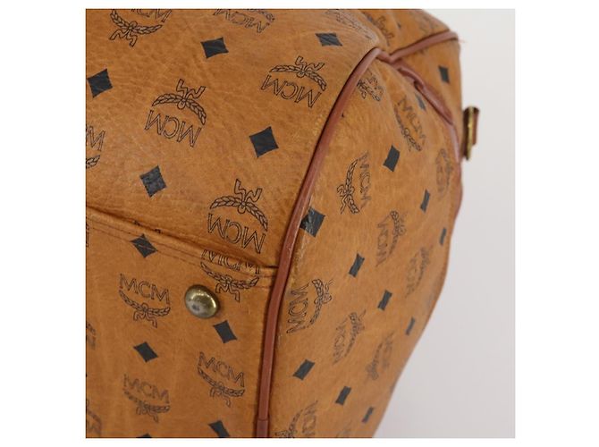 Borsa Boston MCM Logogram Vicetos PVC Pelle 2way Marrone Oro Auth 192616A D'oro - vista 14