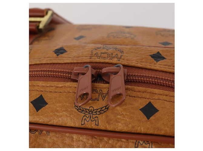Borsa Boston MCM Logogram Vicetos PVC Pelle 2way Marrone Oro Auth 192616A D'oro - vista 18