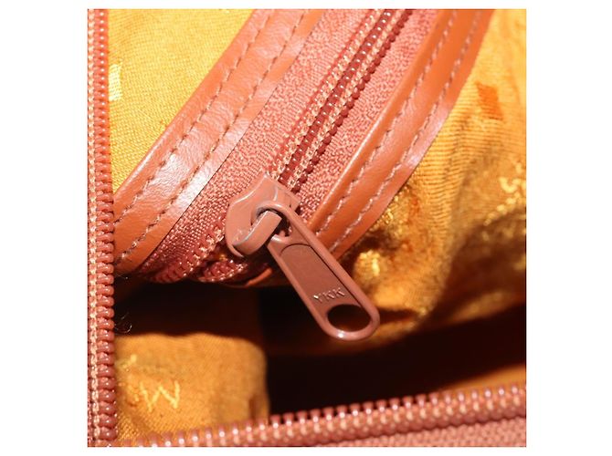 Borsa Boston MCM Logogram Vicetos PVC Pelle 2way Marrone Oro Auth 192616A D'oro - vista 22