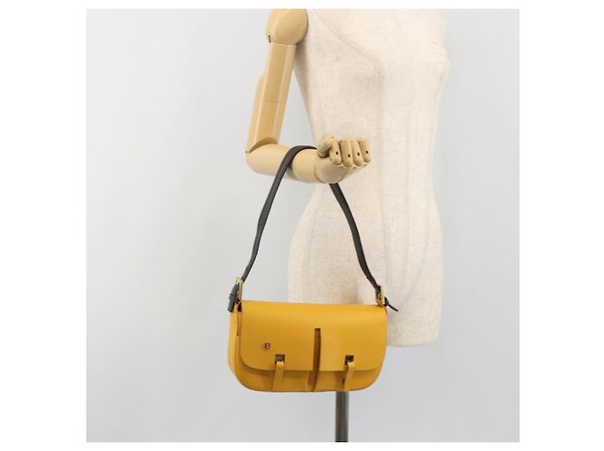 Borsa a tracolla BALLY in pelle Giallo Oro Auth 195037A D'oro - vista 26