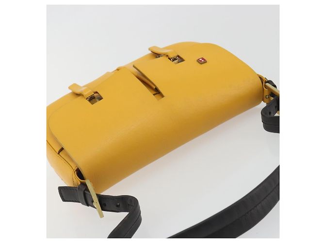 Borsa a tracolla BALLY in pelle Giallo Oro Auth 195037A D'oro - vista 6