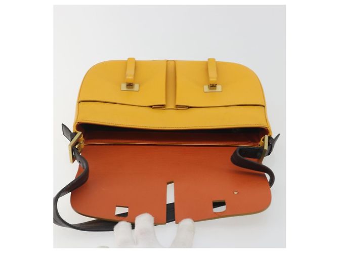 Borsa a tracolla BALLY in pelle Giallo Oro Auth 195037A D'oro - vista 9