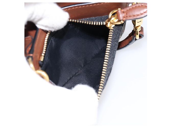 BURBERRY TB Monogram Portamonete Borsa a Tracolla PVC Brown Gold Auth 196826V Marrone D'oro - vista 11