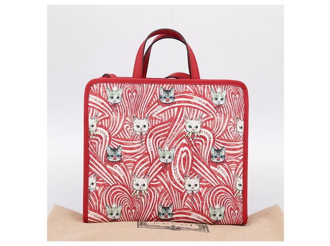 Borsa GUCCI x Higuchi Yuuko PVC 2way Rossa 630542 Auth 196451M Rosso - vista 12