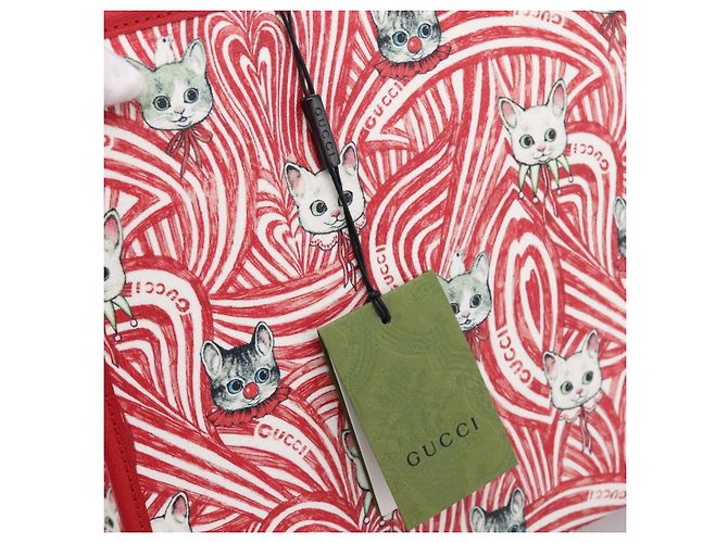 Borsa GUCCI x Higuchi Yuuko PVC 2way Rossa 630542 Auth 196451M Rosso - vista 19