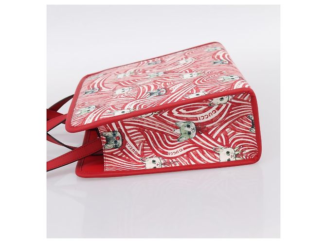 Borsa GUCCI x Higuchi Yuuko PVC 2way Rossa 630542 Auth 196451M Rosso - vista 3