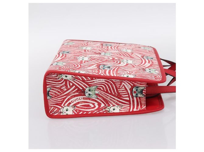 Borsa GUCCI x Higuchi Yuuko PVC 2way Rossa 630542 Auth 196451M Rosso - vista 4