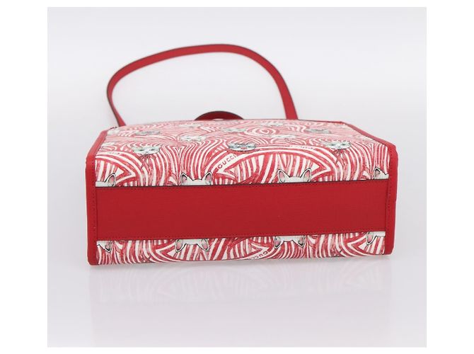 Borsa GUCCI x Higuchi Yuuko PVC 2way Rossa 630542 Auth 196451M Rosso - vista 5