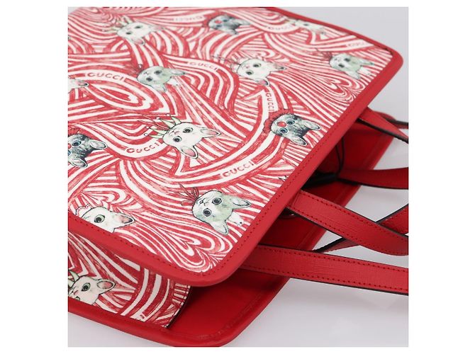 Borsa GUCCI x Higuchi Yuuko PVC 2way Rossa 630542 Auth 196451M Rosso - vista 6
