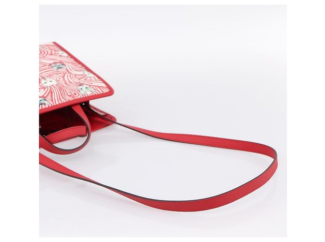 Borsa GUCCI x Higuchi Yuuko PVC 2way Rossa 630542 Auth 196451M Rosso - vista 8
