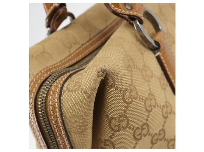 Borsa a mano GUCCI GG Canvas Beige Silver 113009 Auth 195092 Argento - vista 10