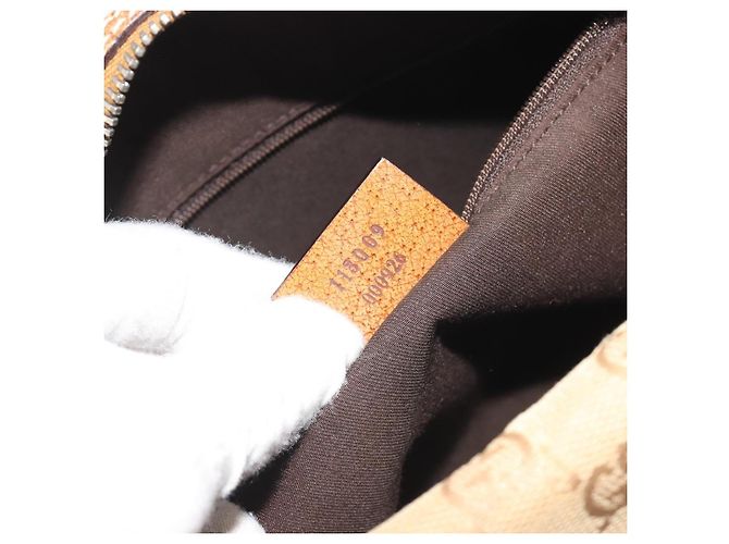 Borsa a mano GUCCI GG Canvas Beige Silver 113009 Auth 195092 Argento - vista 12