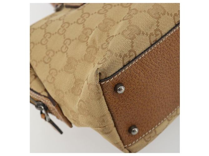 Borsa a mano GUCCI GG Canvas Beige Silver 113009 Auth 195092 Argento - vista 14
