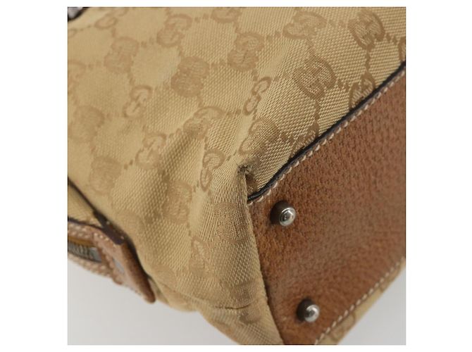 Borsa a mano GUCCI GG Canvas Beige Silver 113009 Auth 195092 Argento - vista 16