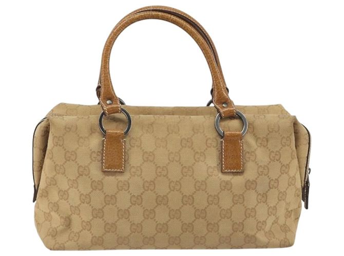 Borsa a mano GUCCI GG Canvas Beige Silver 113009 Auth 195092 Argento - vista 2