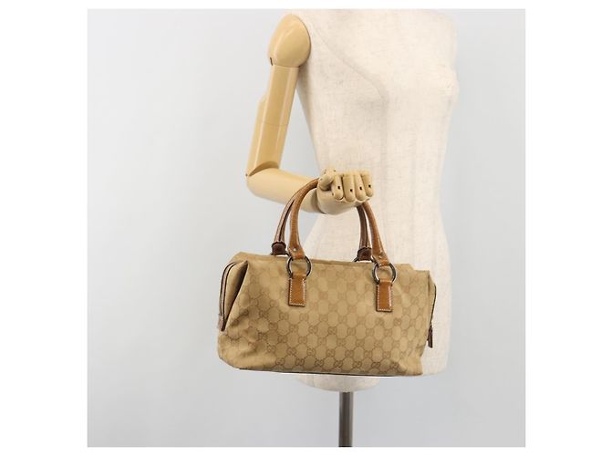 Borsa a mano GUCCI GG Canvas Beige Silver 113009 Auth 195092 Argento - vista 24