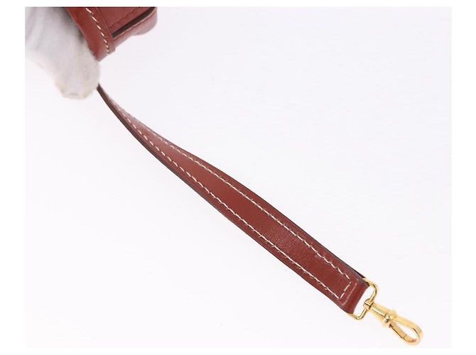 Hermès Borsa a Spalla HERMES Sako Pelle Marrone Gold Auth 195752M D'oro - vista 11